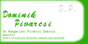 dominik pivarcsi business card